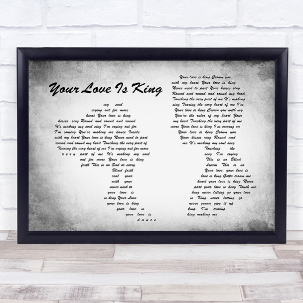 Sade Your Love Is King Man Lady Couple Grey Song Lyric Print