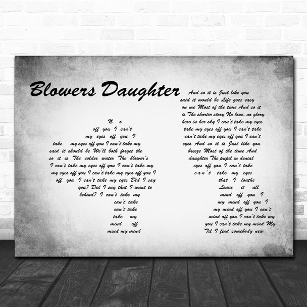Damien Rice Blowers Daughter Man Lady Couple Grey Song Lyric Print