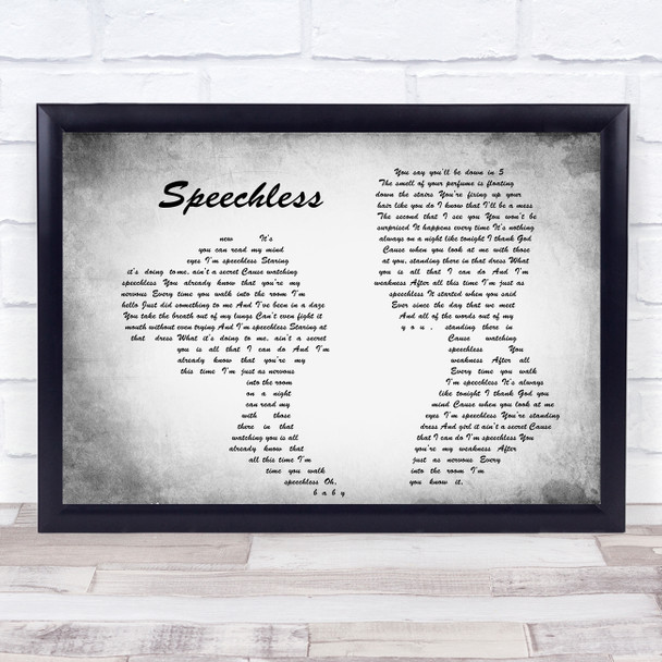 Dan + Shay Speechless Man Lady Couple Grey Song Lyric Quote Print