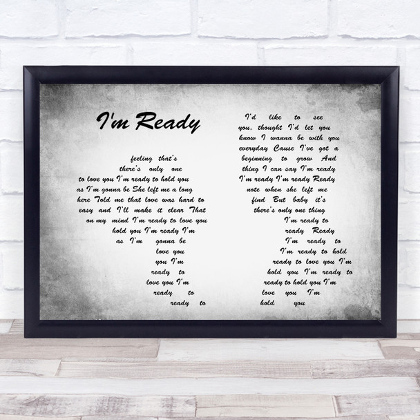 Bryan Adams I'm Ready Man Lady Couple Grey Song Lyric Quote Print