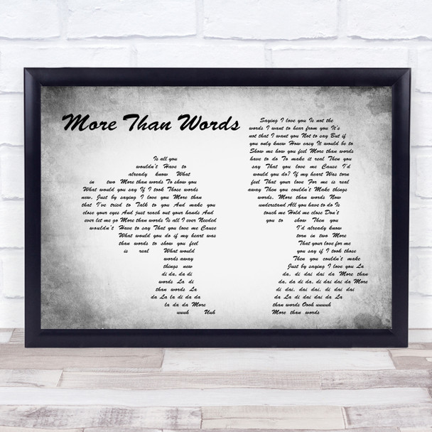 Extreme More Than Words Man Lady Couple Grey Song Lyric Print