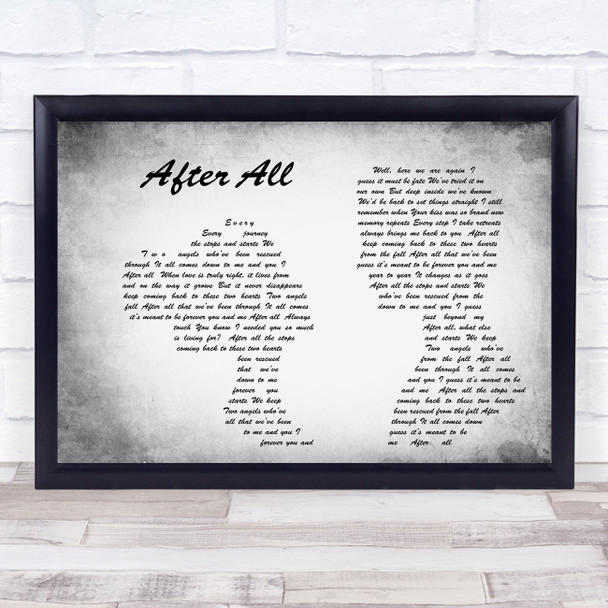 Cher After All Man Lady Couple Grey Song Lyric Quote Print