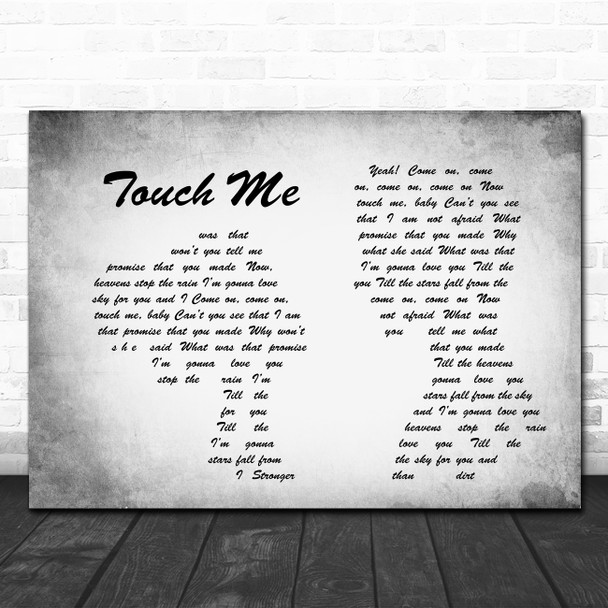 The Doors Touch Me Man Lady Couple Grey Song Lyric Quote Print