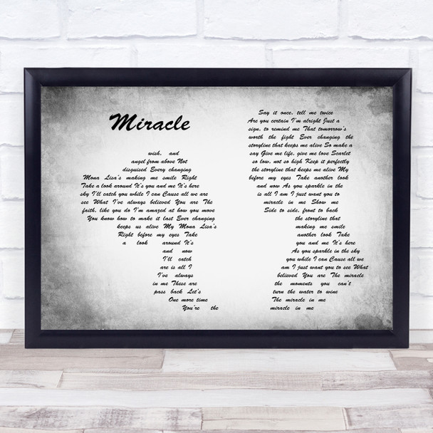 Shinedown Miracle Man Lady Couple Grey Song Lyric Quote Print