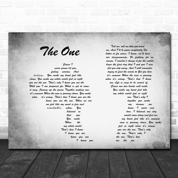 Kodaline The One Man Lady Couple Grey Song Lyric Quote Print