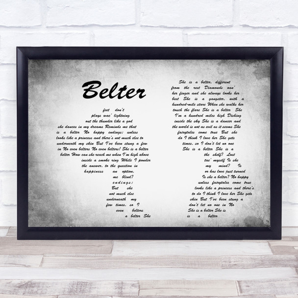Gerry Cinnamon Belter Man Lady Couple Grey Song Lyric Quote Print