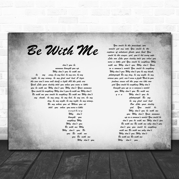 Old Dominion Be with Me Grey Man Lady Couple Song Lyric Print
