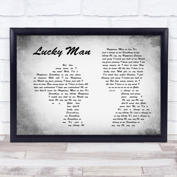 The Verve Lucky Man Man Lady Couple Grey Song Lyric Print