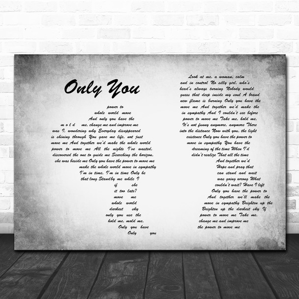 michael crawford only you Man Lady Couple Grey Song Lyric Print