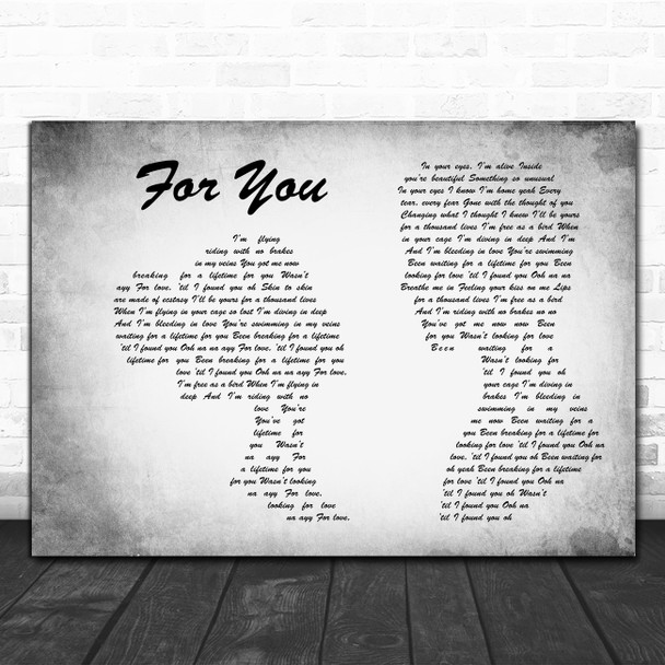 Liam Payne, Rita Ora For You Grey Man Lady Couple Song Lyric Print