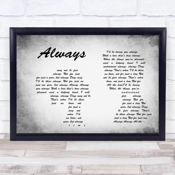 Frank Sinatra Always Man Lady Couple Grey Song Lyric Print