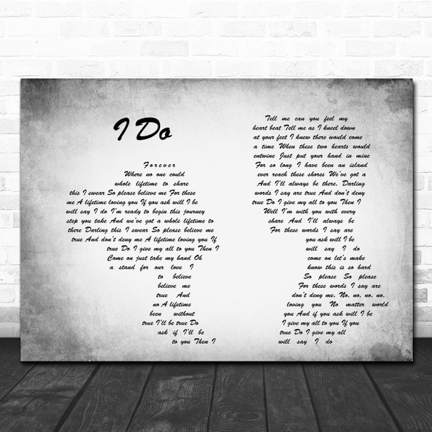 Westlife I Do Man Lady Couple Grey Song Lyric Print