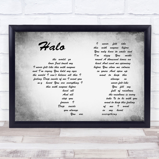 The Cure Halo Man Lady Couple Grey Song Lyric Print