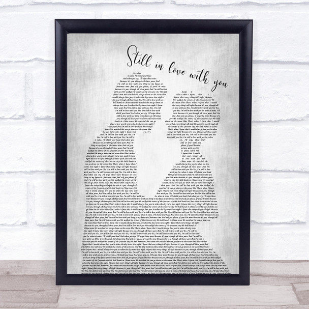 Big Bad Voodoo Daddy Still in love with you Man Lady Bride Grey Song Lyric Print