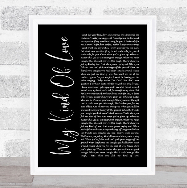 Emeli Sandé My Kind Of Love Black Script Song Lyric Music Wall Art Print