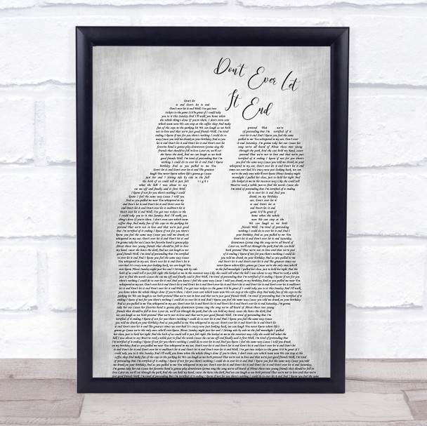 Nickelback Don't Ever Let It End Man Lady Bride Groom Wedding Grey Song Print