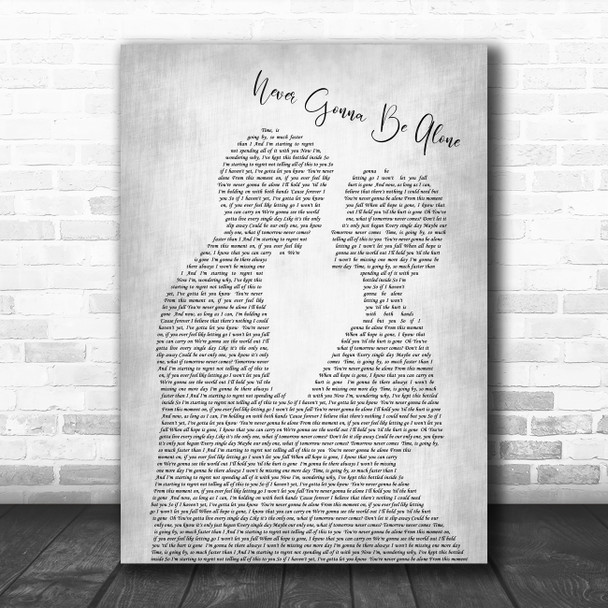 Nickelback Never Gonna Be Alone Grey Song Man Lady Bride Groom Wedding Print