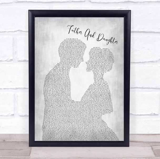 Paul Simon Father And Daughter Man Lady Bride Groom Wedding Grey Song Print