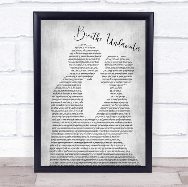 Bullet For My Valentine Breathe Underwater Man Lady Bride Groom Grey Song Print