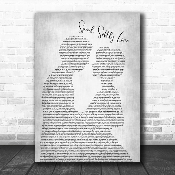Andy Williams Speak Softly Love Man Lady Bride Groom Wedding Grey Song Print
