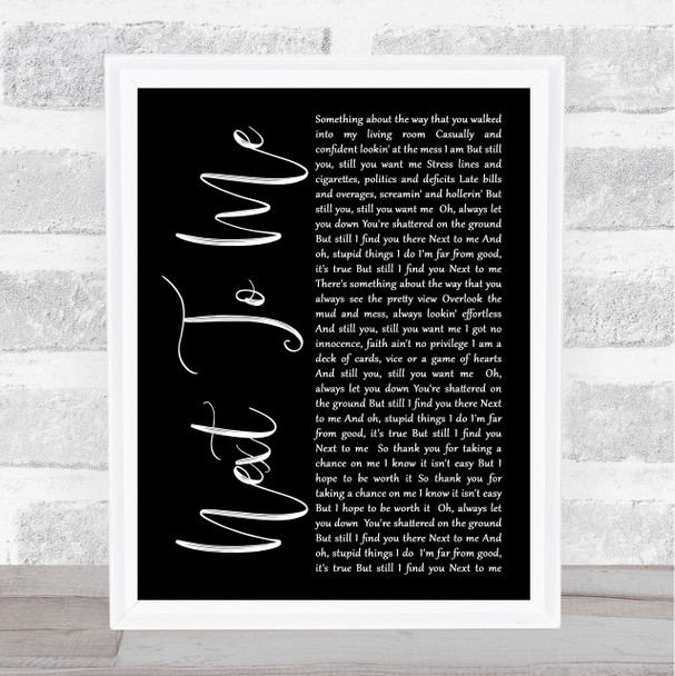 Imagine Dragons Next To Me Black Script Song Lyric Music Wall Art Print