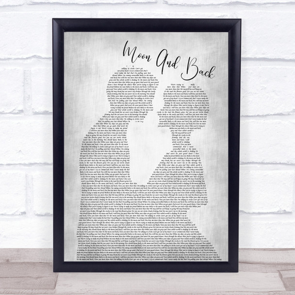 Alice Kristiansen Moon And Back Man Lady Bride Groom Wedding Grey Song Print