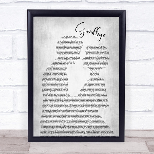 Def Leppard Goodbye Man Lady Bride Groom Wedding Grey Song Lyric Quote Print