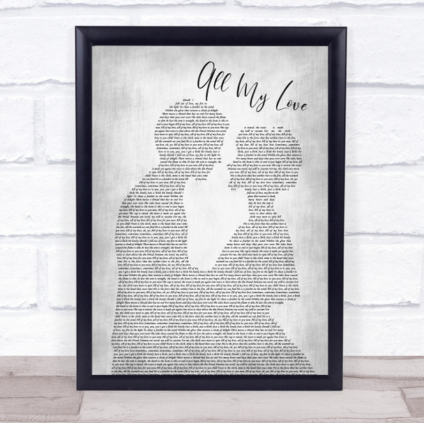 Led Zeppelin All My Love Man Lady Bride Groom Wedding Grey Song Lyric Print