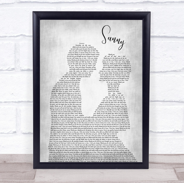 Bobby Hebb Sunny Man Lady Bride Groom Wedding Grey Song Lyric Quote Print
