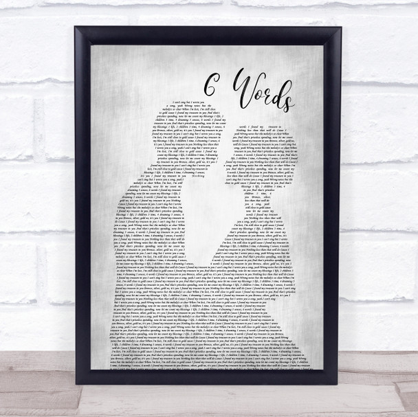 Wretch 32 6 Words Man Lady Bride Groom Wedding Grey Song Lyric Print