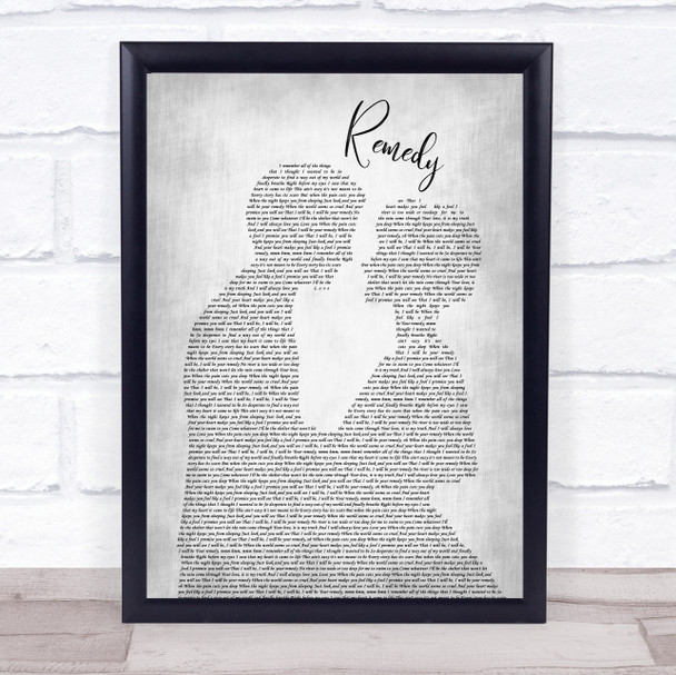 Adele Remedy Man Lady Bride Groom Wedding Grey Song Lyric Print