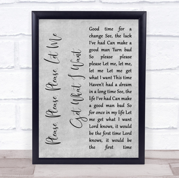 The Smiths Please, Please, Please, Let Me Get What I Want Grey Script Print