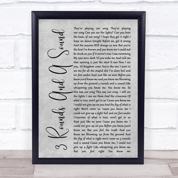 Blind Pilot 3 Rounds And A Sound Rustic Script Grey Song Lyric Quote Print