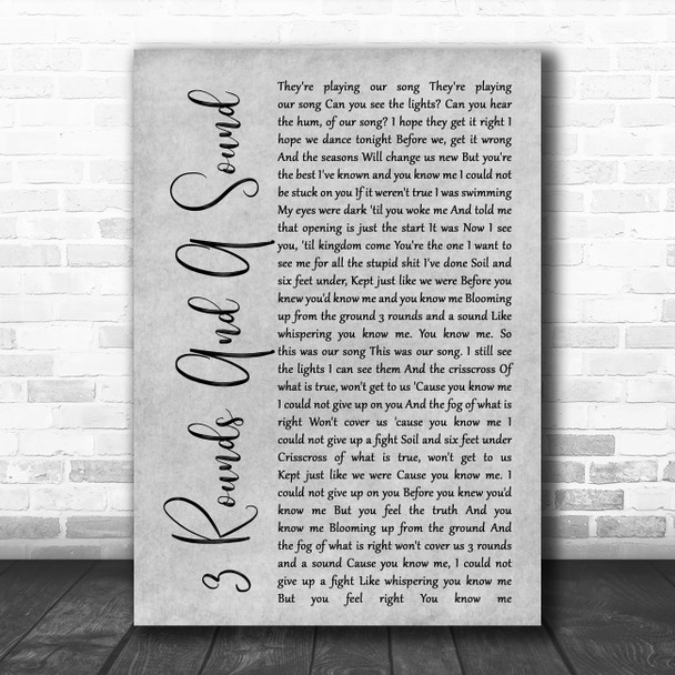 Blind Pilot 3 Rounds And A Sound Rustic Script Grey Song Lyric Quote Print