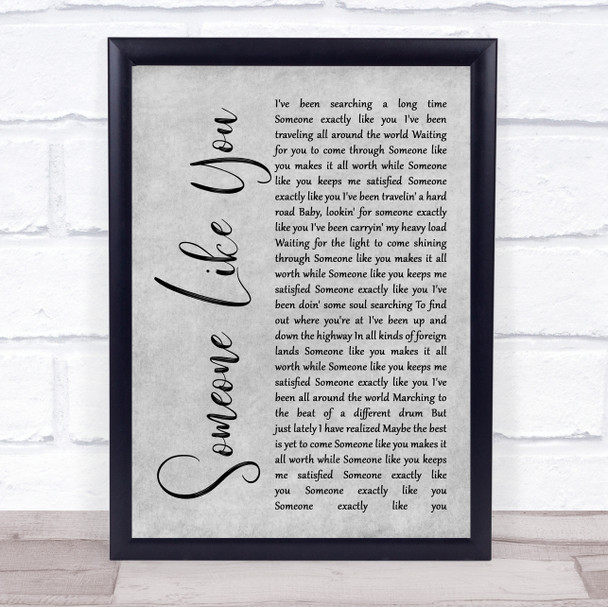 Van Morrison Someone Like You Rustic Script Grey Song Lyric Quote Print