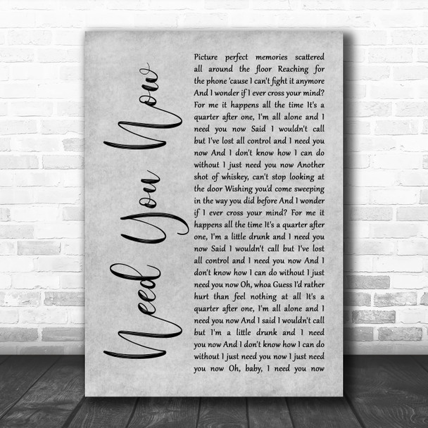 Lady Antebellum Need You Now Song Lyric Quote Print 