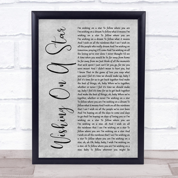 Rose Royce Wishing on a Star Grey Rustic Script Song Lyric Print