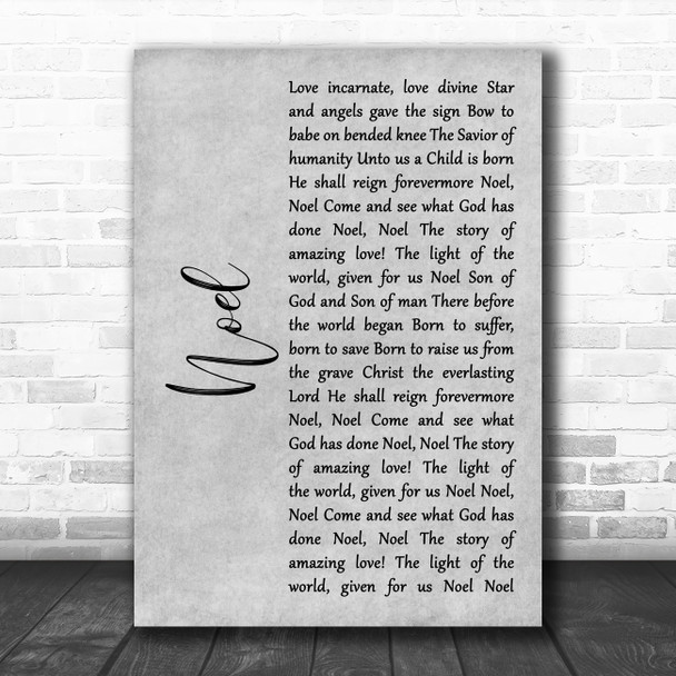 Chris Tomlin feat Lauren Daigle Noel Grey Rustic Script Song Lyric Print