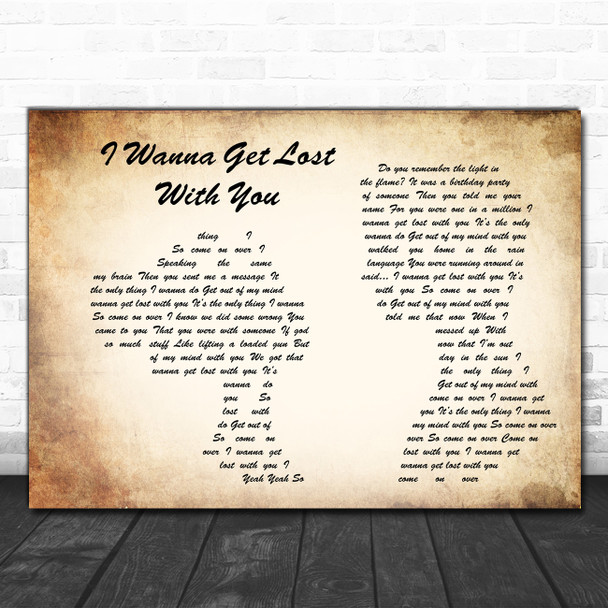 Stereophonics I Wanna Get Lost With You Man Lady Couple Song Lyric Print