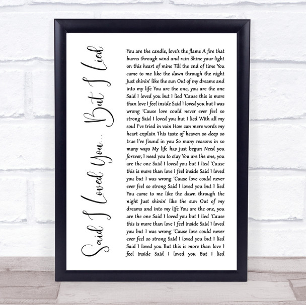 Neil Diamond Hello Again Rustic Script Song Lyric Print