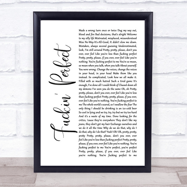 Amy Winehouse Valerie Rustic Script Song Lyric Print