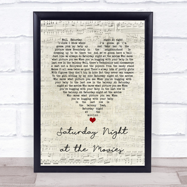 The Drifters Saturday Night at the Movies Script Heart Song Lyric Print