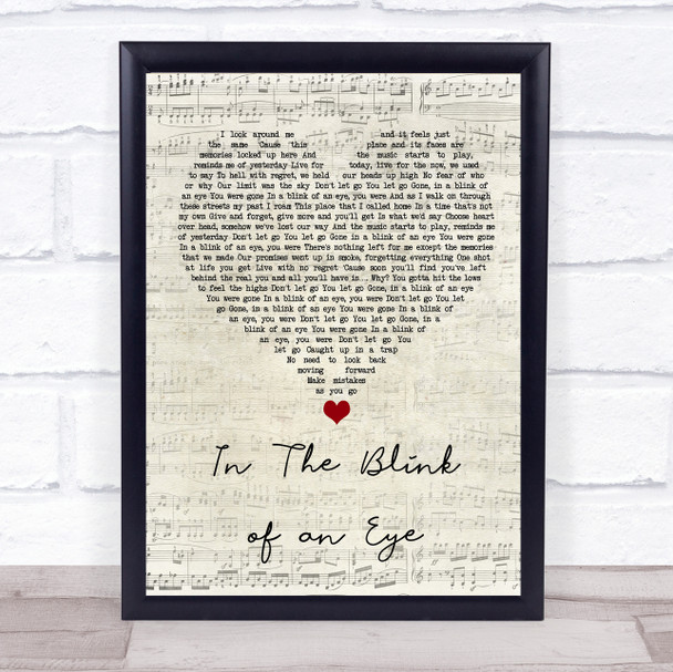 Those Damn Crows In The Blink of an Eye Script Heart Song Lyric Print