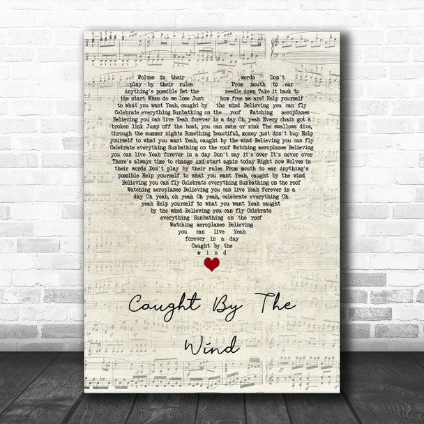 Stereophonics Caught By The Wind Script Heart Song Lyric Print