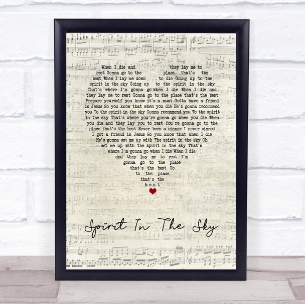 Norman Greenbaum Spirit In The Sky Script Heart Song Lyric Print