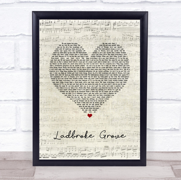 AJ Tracey Ladbroke Grove Script Heart Song Lyric Print