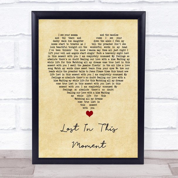 Big & Rich Lost In This Moment Vintage Heart Song Lyric Print