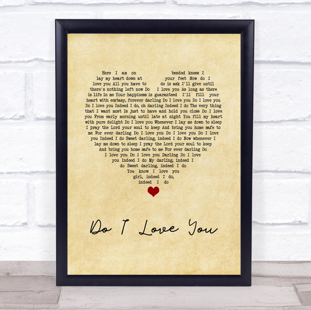 Frank Wilson Do I Love You Vintage Heart Song Lyric Print