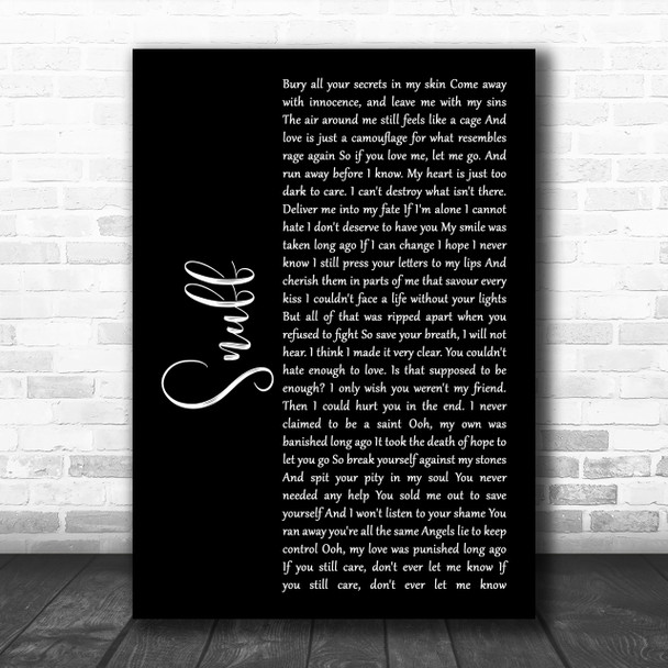 Slipknot Snuff Black Script Song Lyric Music Wall Art Print