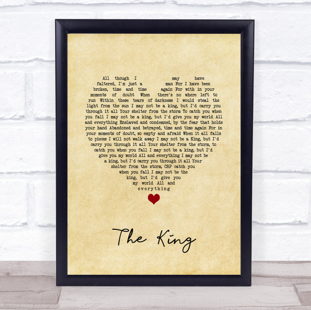 Zakk Wylde The King Vintage Heart Song Lyric Print